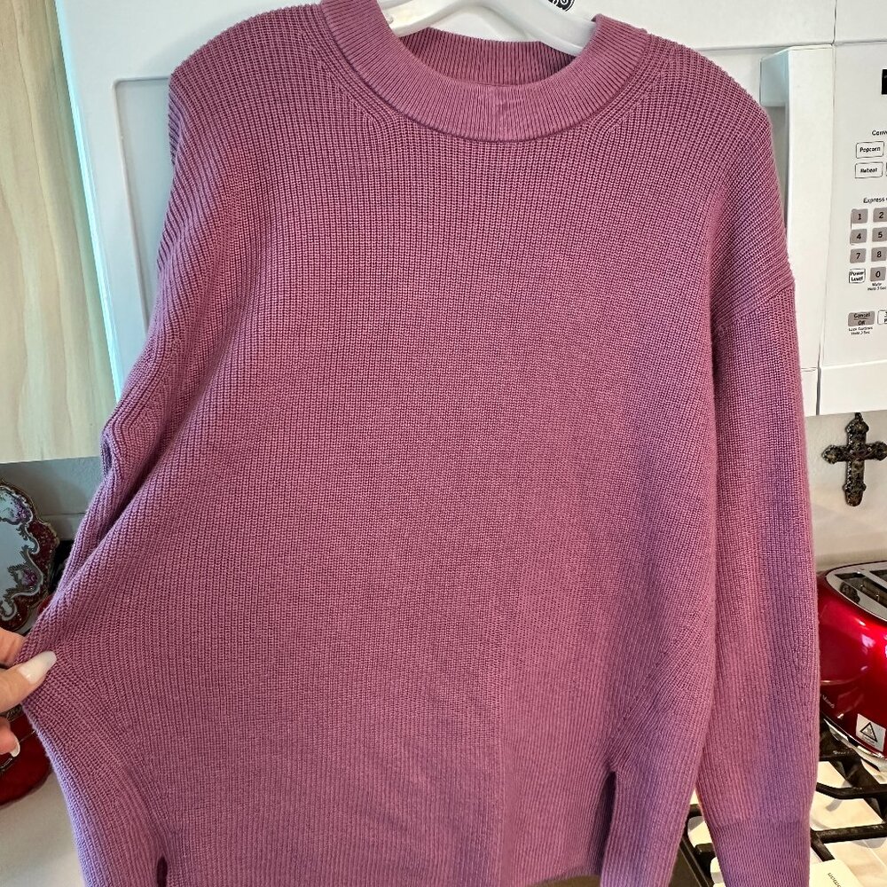 8 NEW rib crewneck sweater soft pink